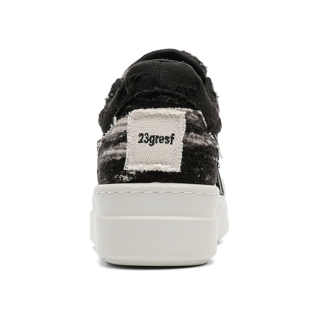 VERTARO A20 Black platform sneakers, back view