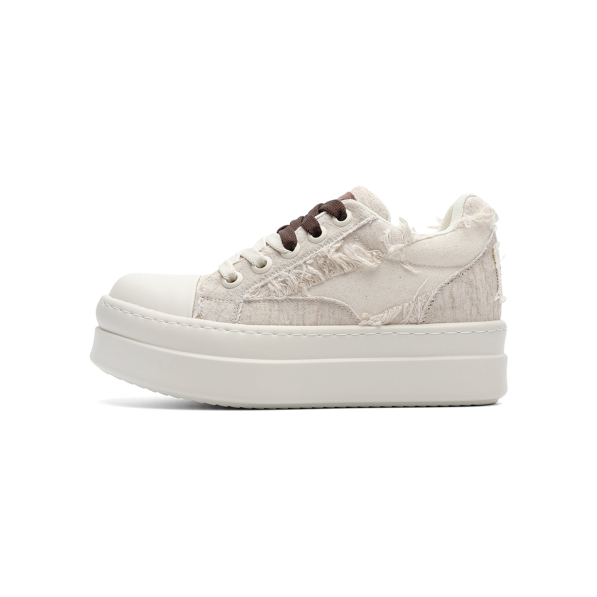 VERTARO A20 Cream platform sneakers, side view