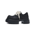 A21 platform derby shoes in Matte Black, side view