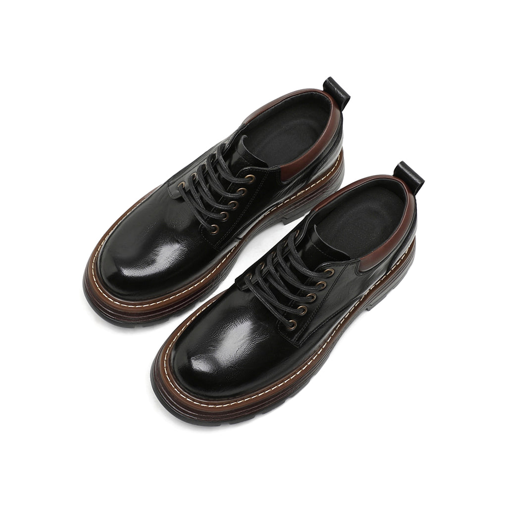 A23 black lace-up shoes, pair view