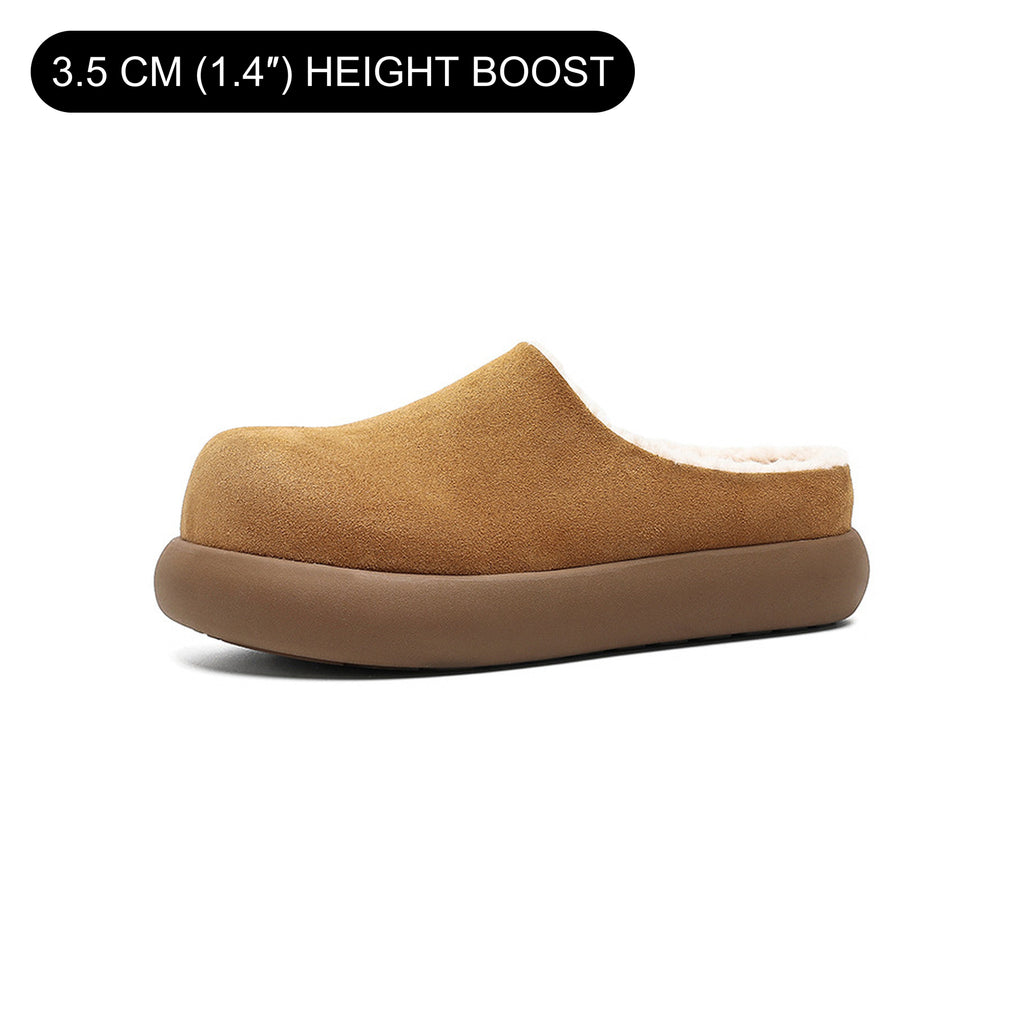 Elwood Brown lined platform clogs — 3.5 cm (1.4 in) height boost