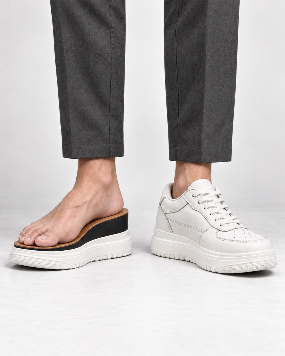 Novera court sneaker with integrated height lift