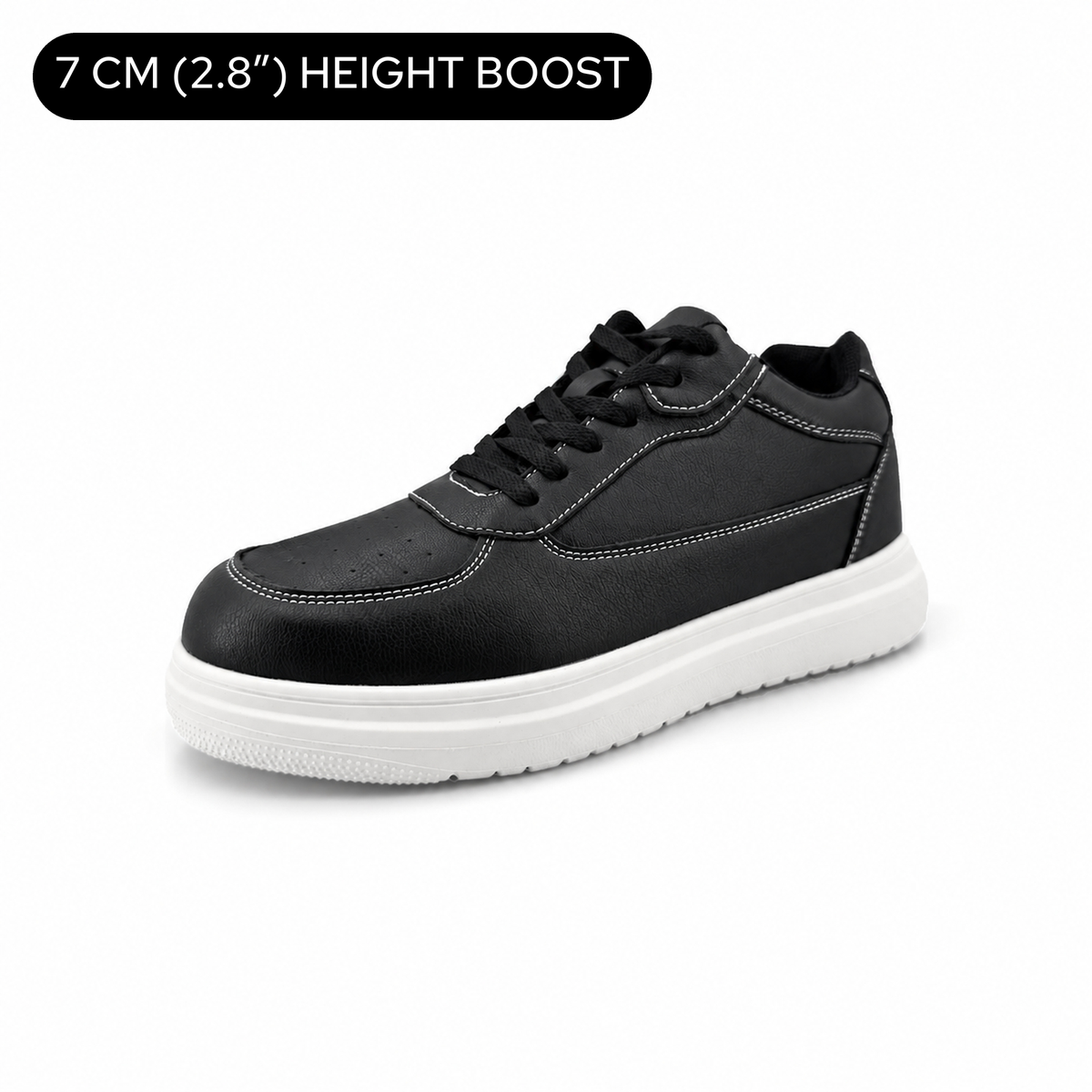 Novera black court sneakers — 7 CM (2.8 in) HEIGHT BOOST