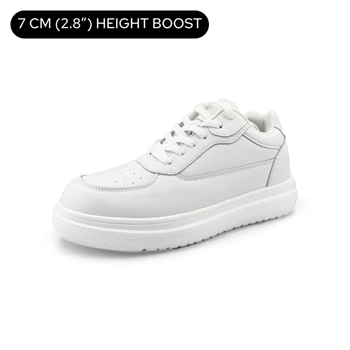 Novera white court sneakers — 7 CM (2.8 in) HEIGHT BOOST