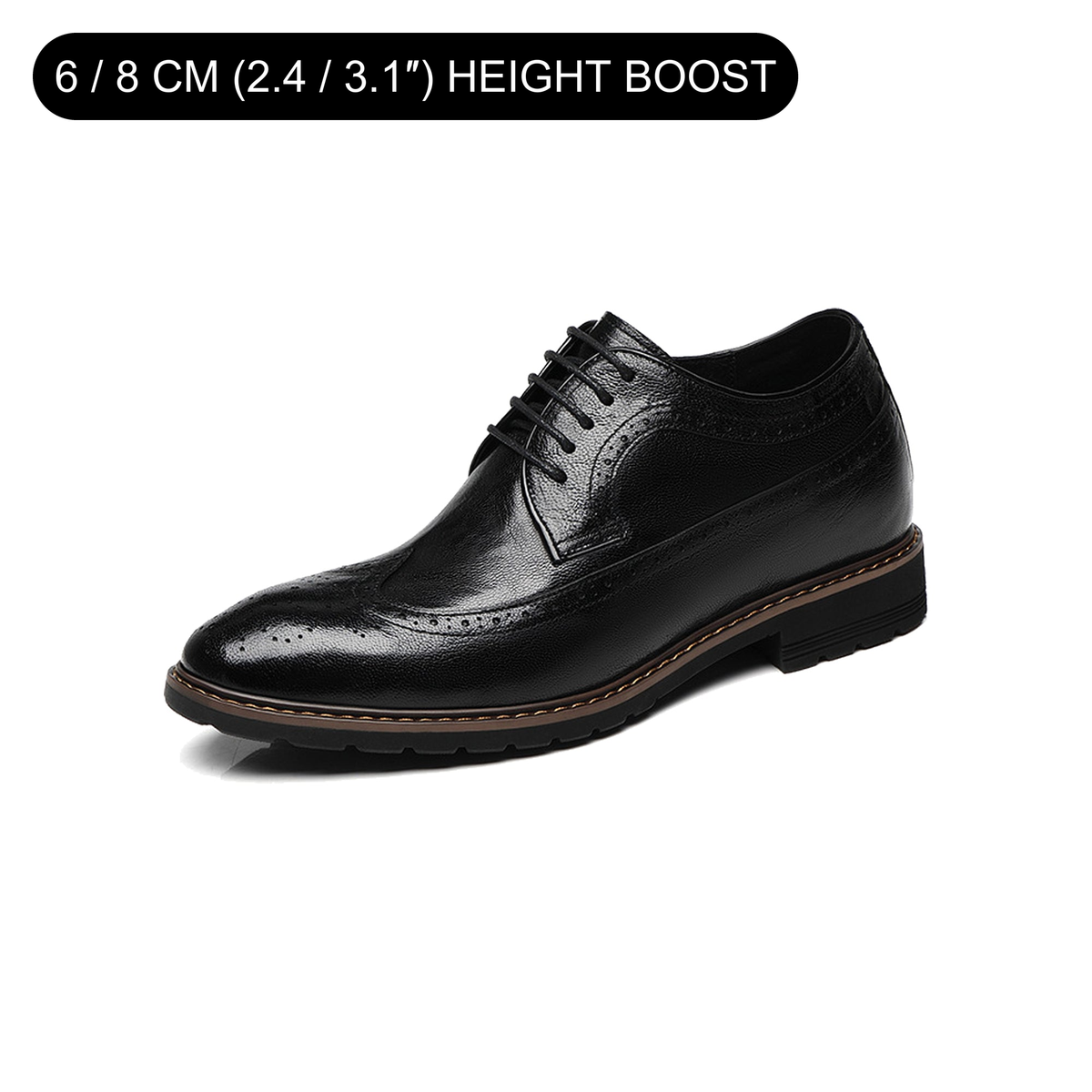 VERTĀRO A22 Black brogue shoe side view